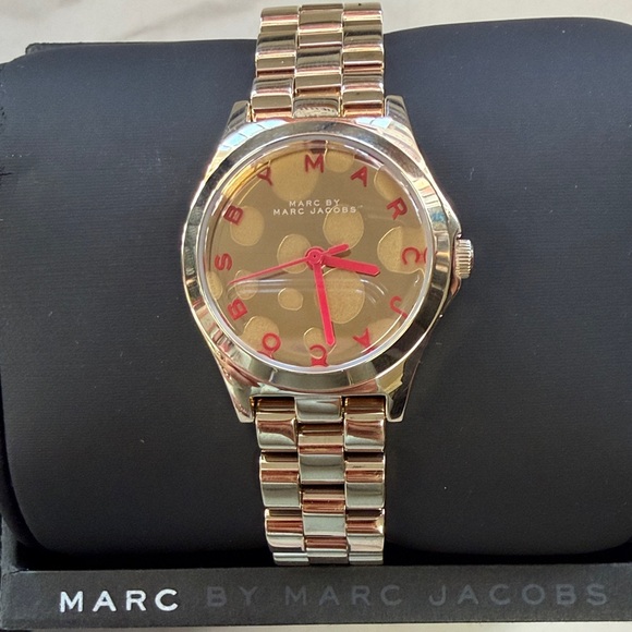 Marc By Marc Jacobs Gold and Red Watch - Picture 2 of 8